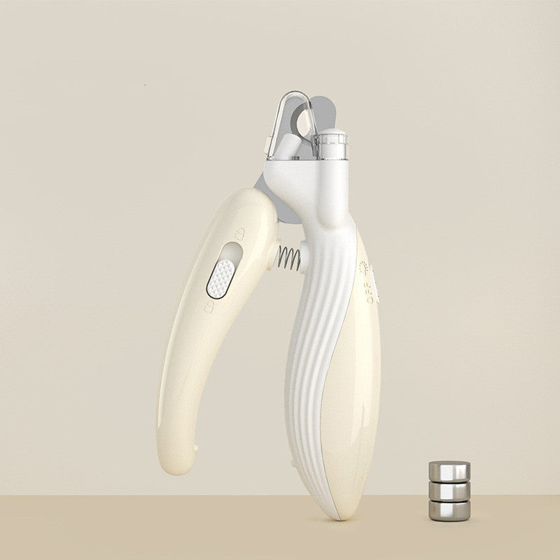 "Ergonomic pet nail scissors with LED light for stress-free grooming"